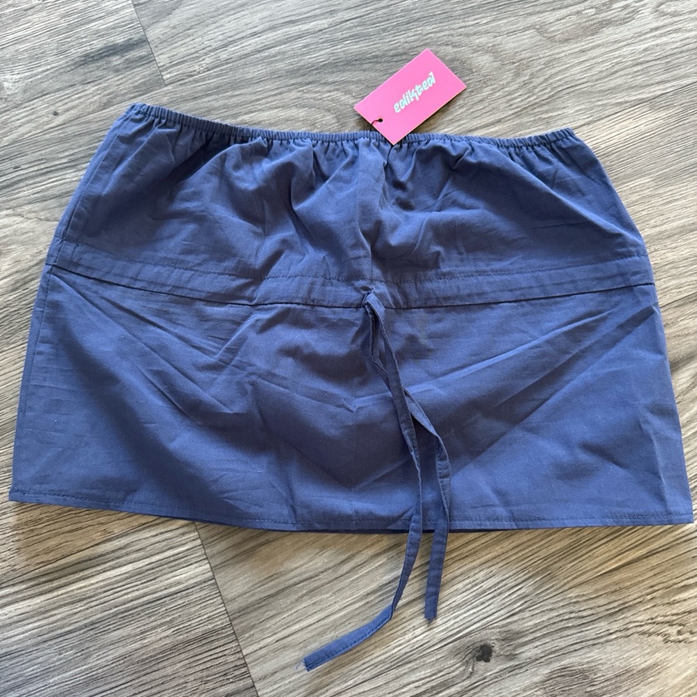 Edikted Navy Blue Drawstring Mini Top